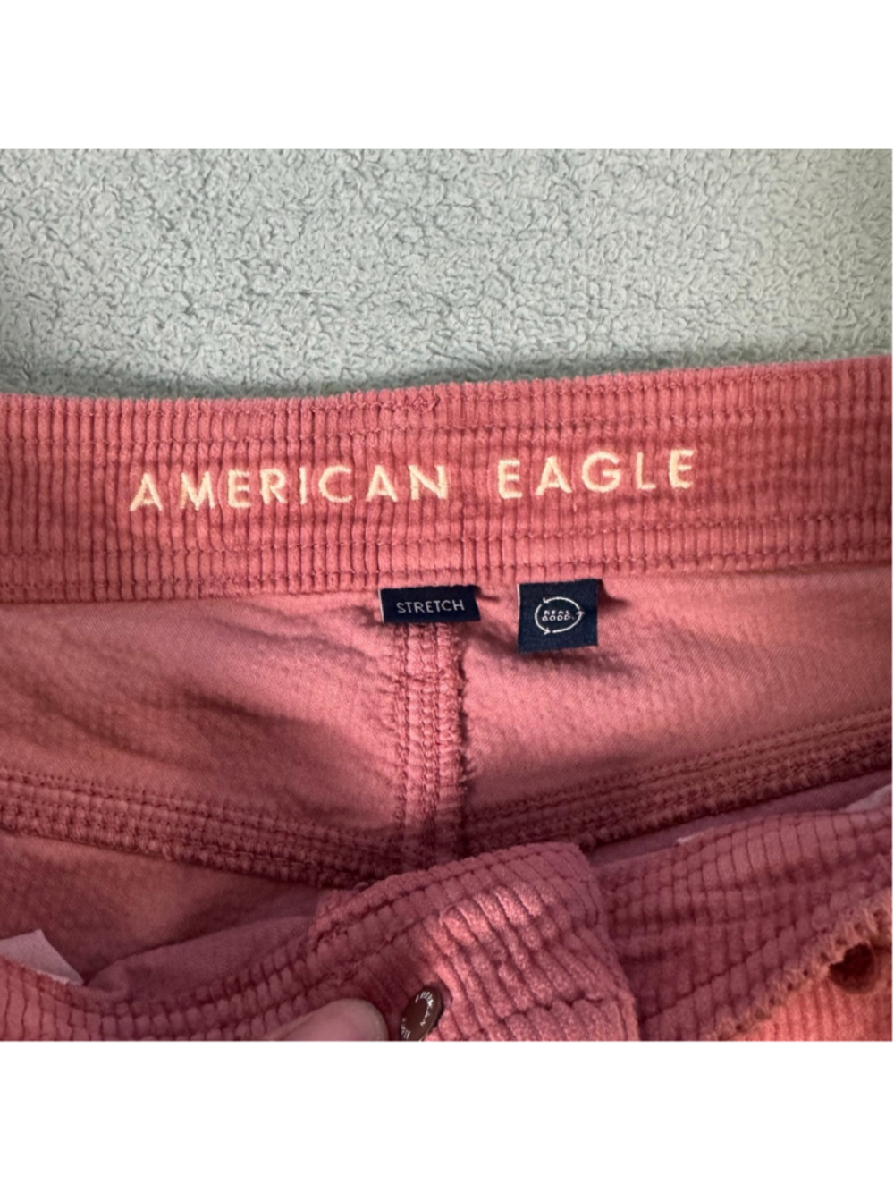 American Eagle Super High-Rise Baggy Wide Leg Curdoroy Pant Pink Size 10 - Picture 8 of 13